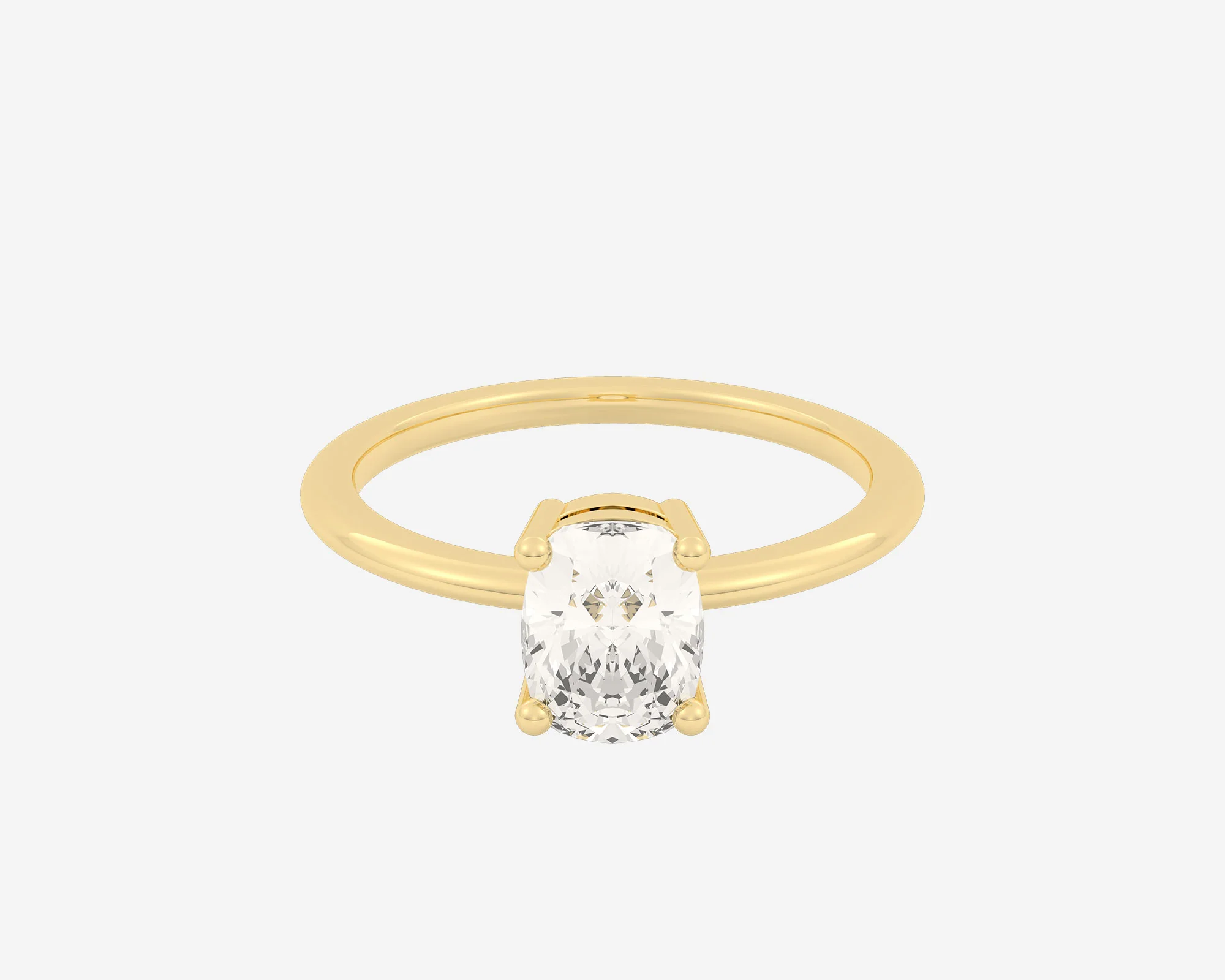 The Low Set Solitaire β Elongated Cushion