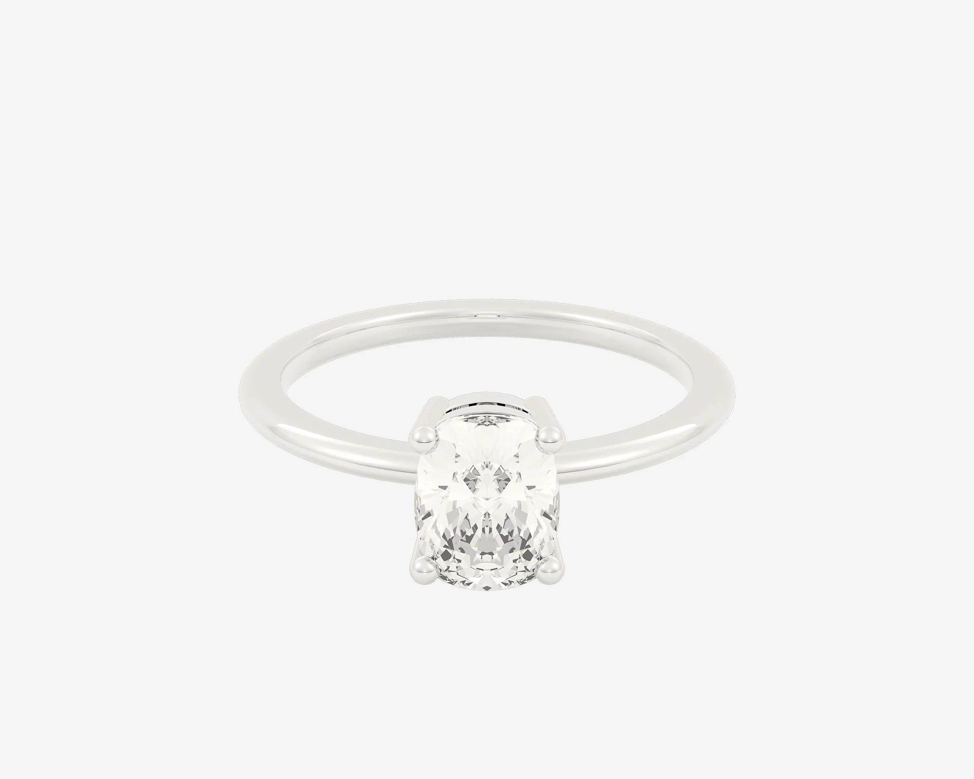 The Low Set Solitaire β Elongated Cushion - Image 2