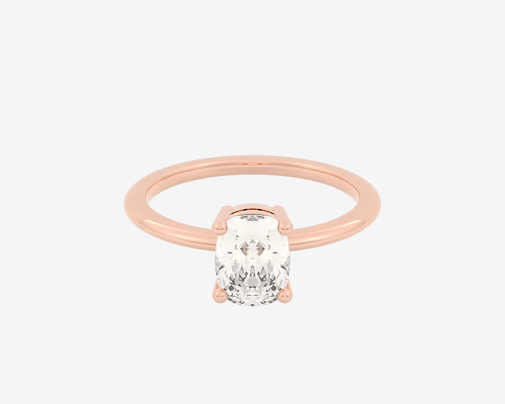 The Low Set Solitaire β Elongated Cushion - Image 3