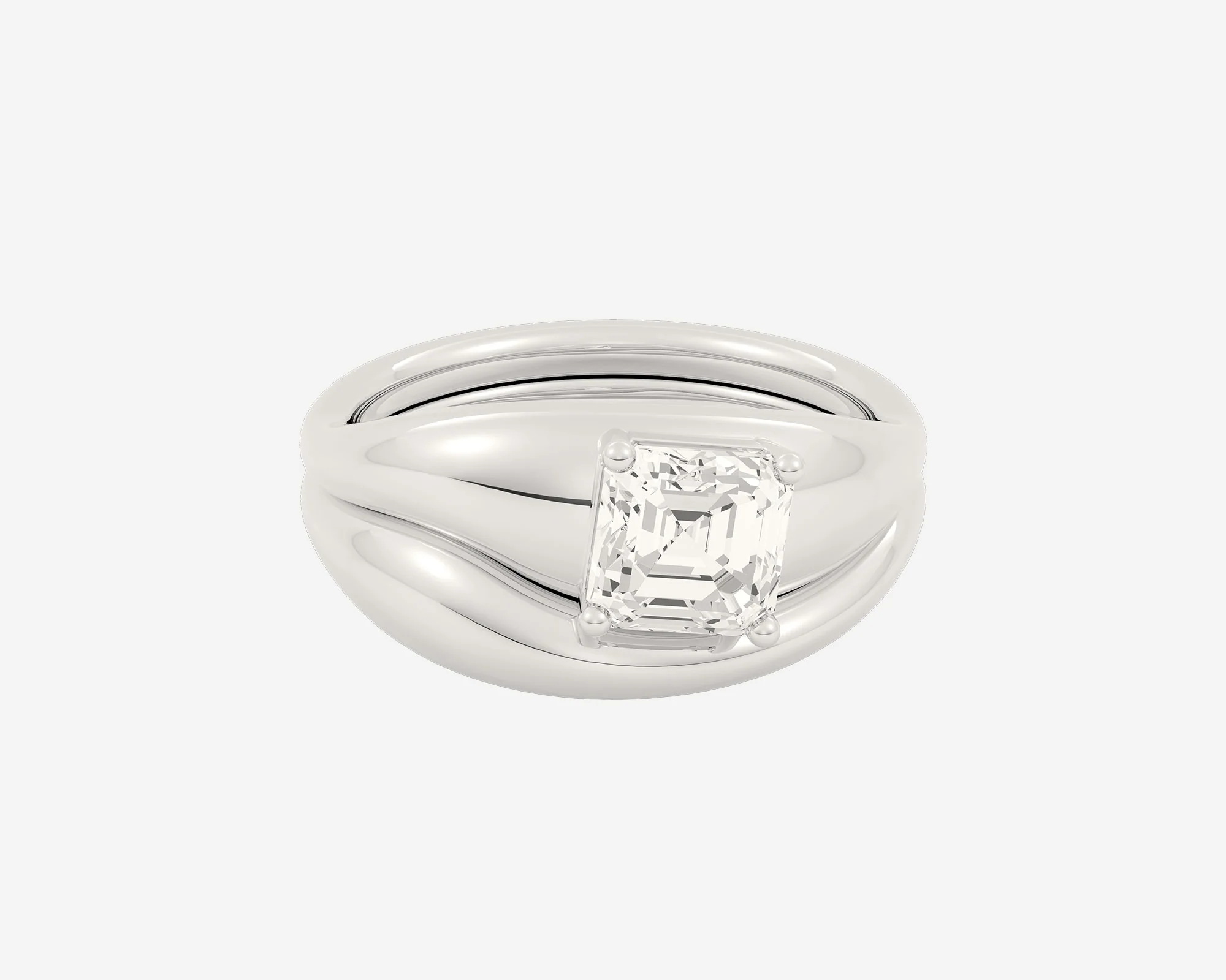The Melt Solitaire Set — Asscher - Image 2