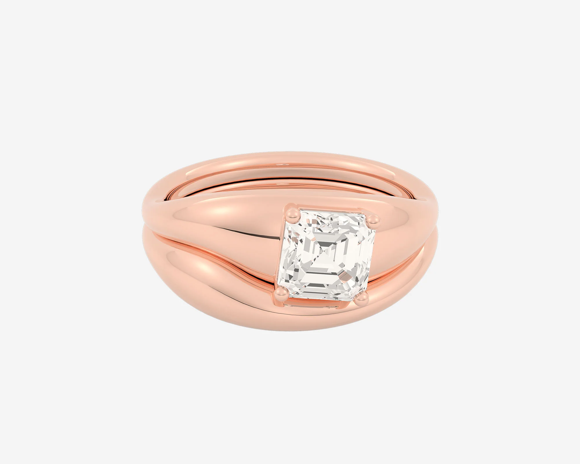The Melt Solitaire Set — Asscher - Image 3