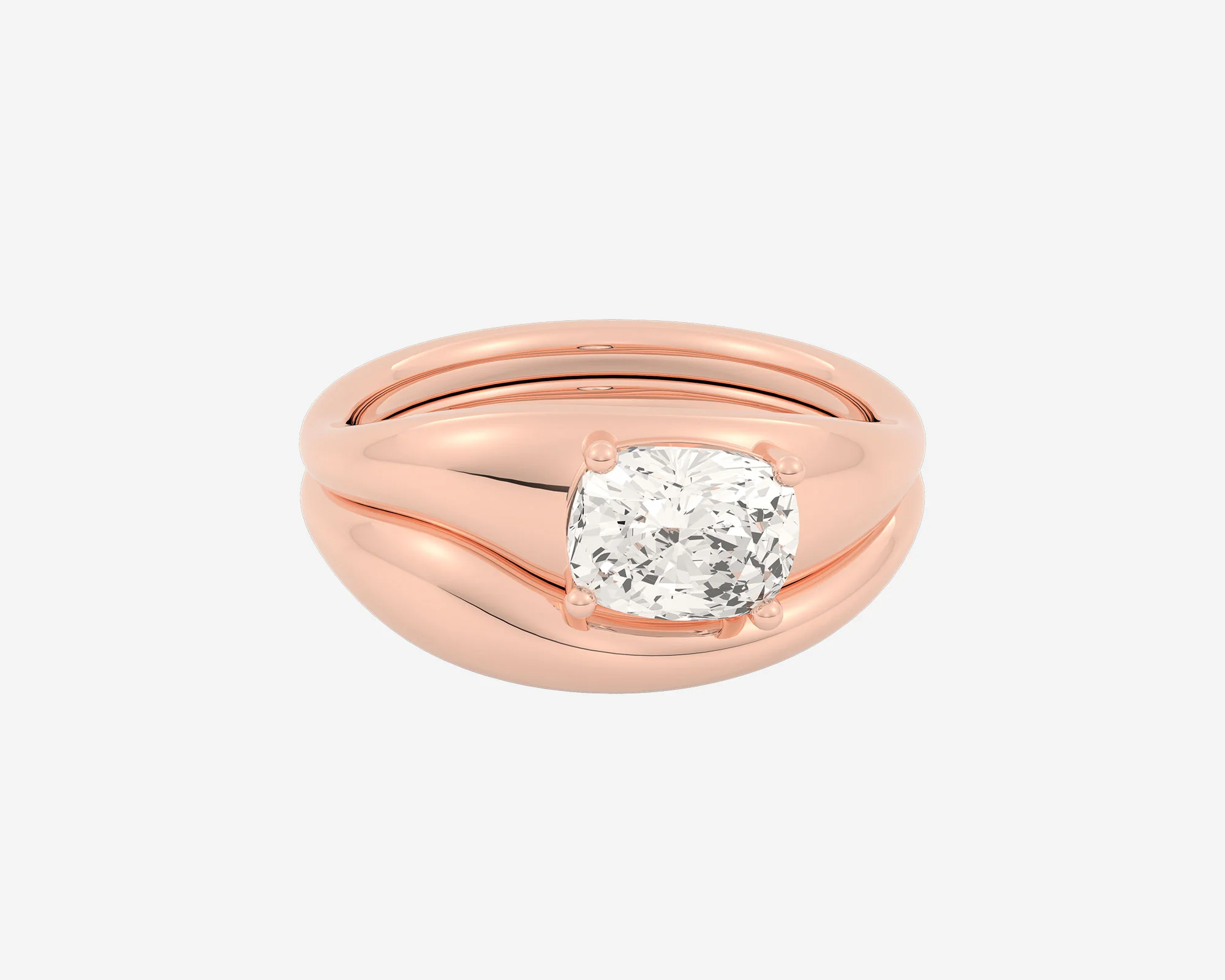 The Melt Solitaire Set — Elongated Cushion - Image 3