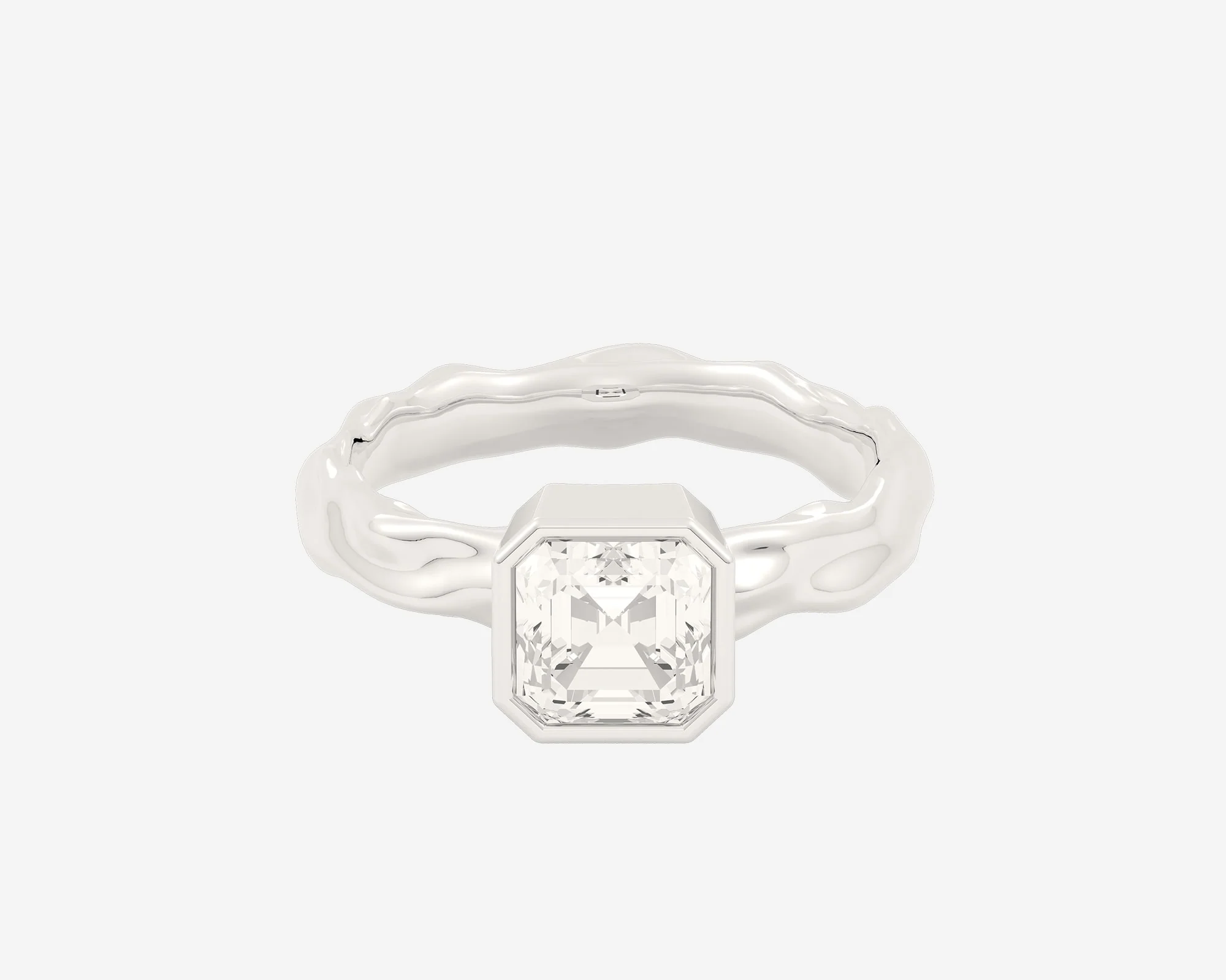 The Organic Bezel Solitaire — Asscher - Image 5
