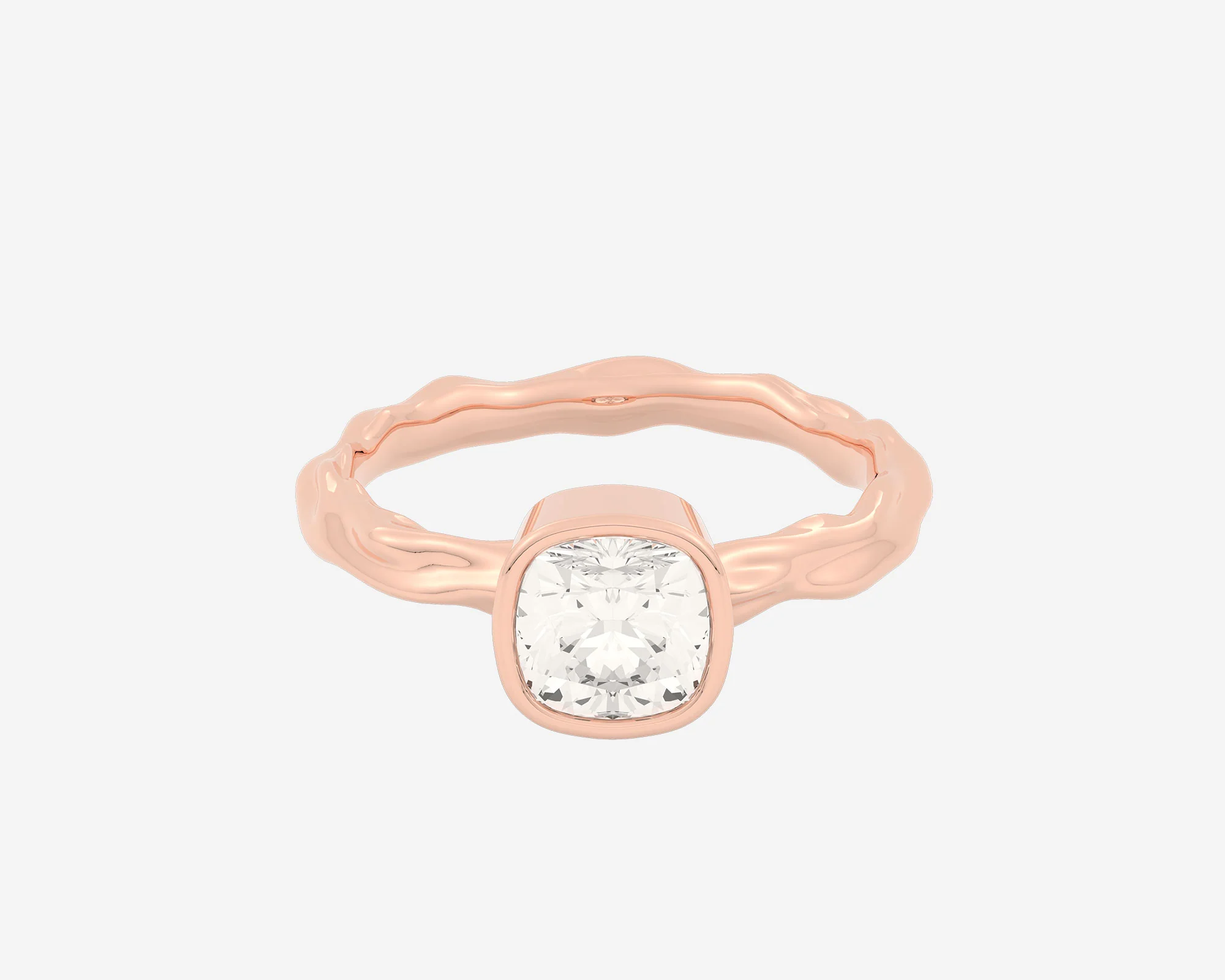 The Organic Bezel Solitaire — Cushion - Image 3