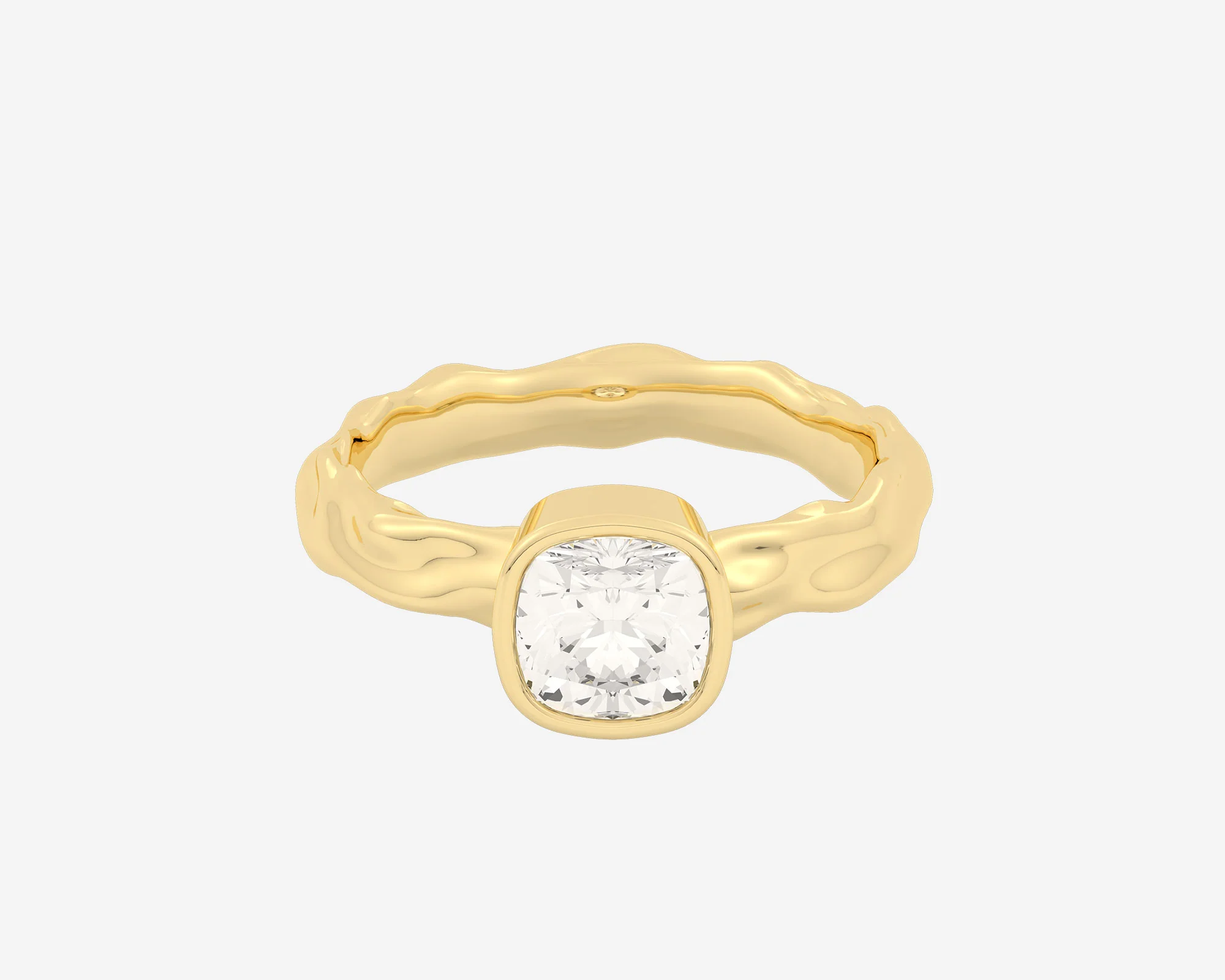 The Organic Bezel Solitaire — Cushion - Image 4