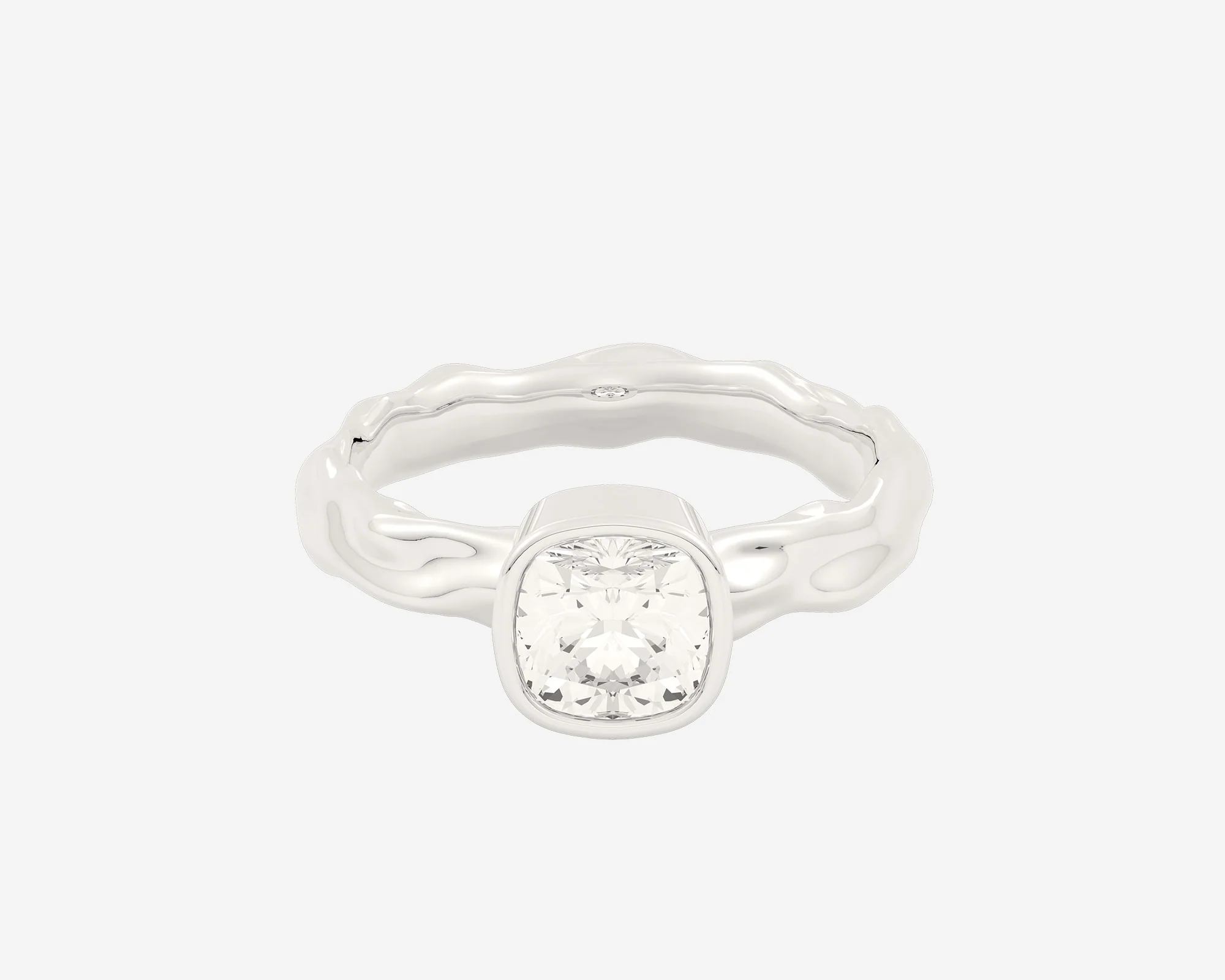 The Organic Bezel Solitaire — Cushion - Image 5