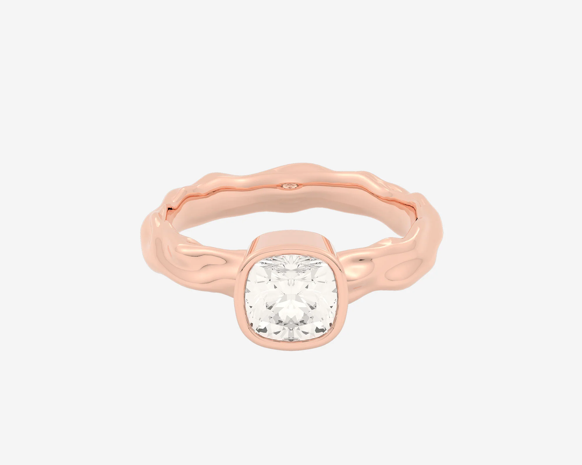 The Organic Bezel Solitaire — Cushion - Image 6