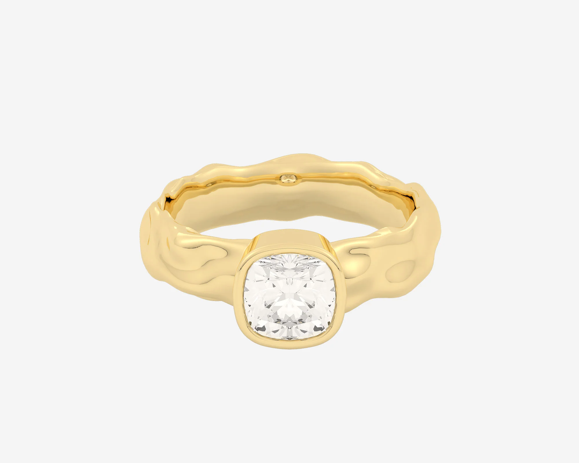 The Organic Bezel Solitaire — Cushion - Image 7
