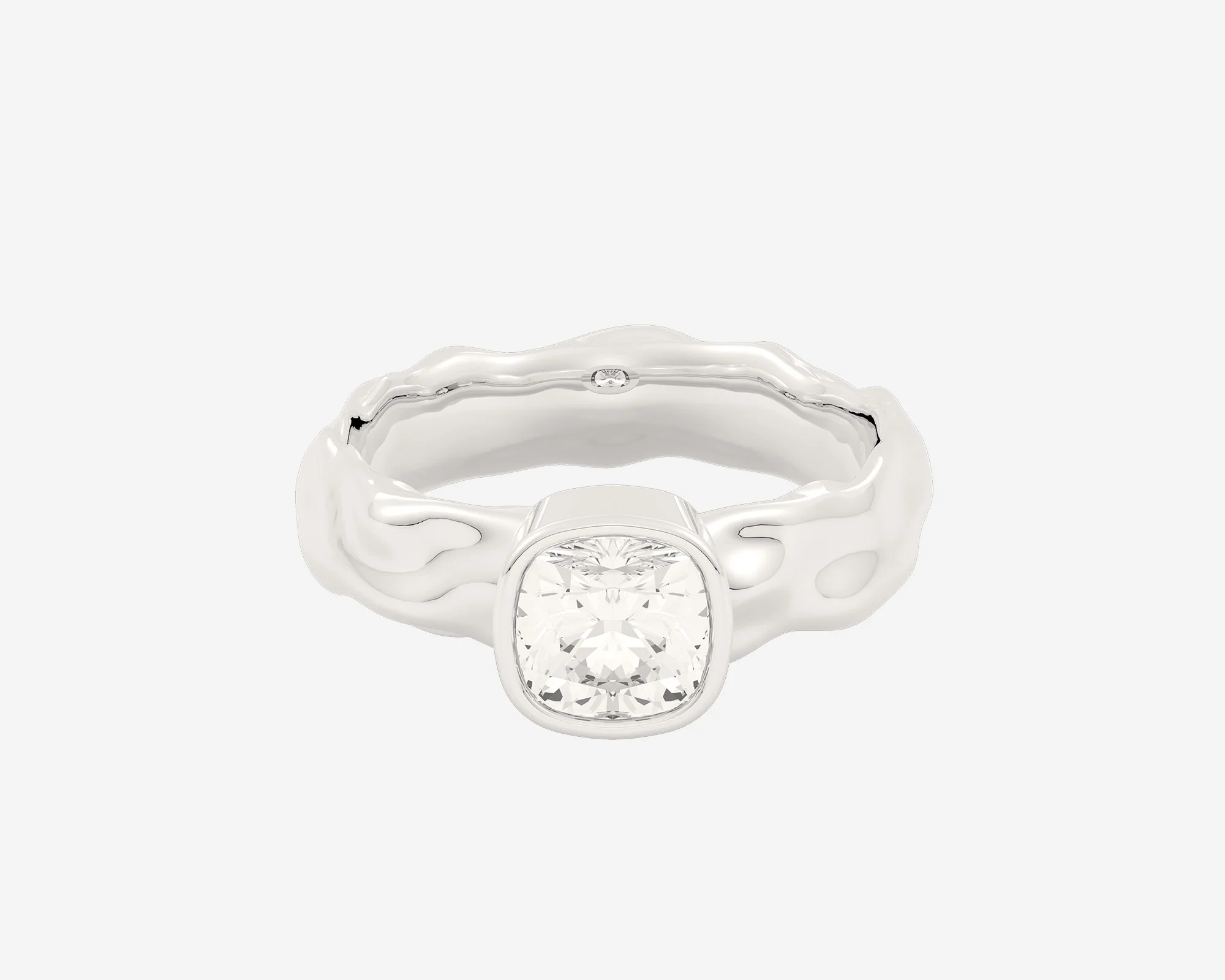 The Organic Bezel Solitaire — Cushion - Image 8
