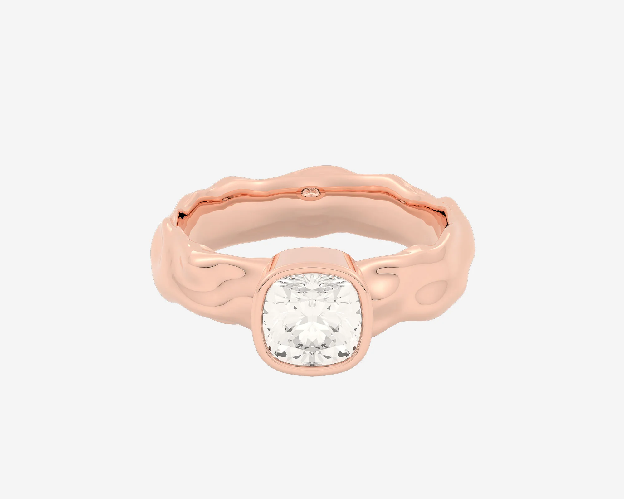 The Organic Bezel Solitaire — Cushion - Image 9