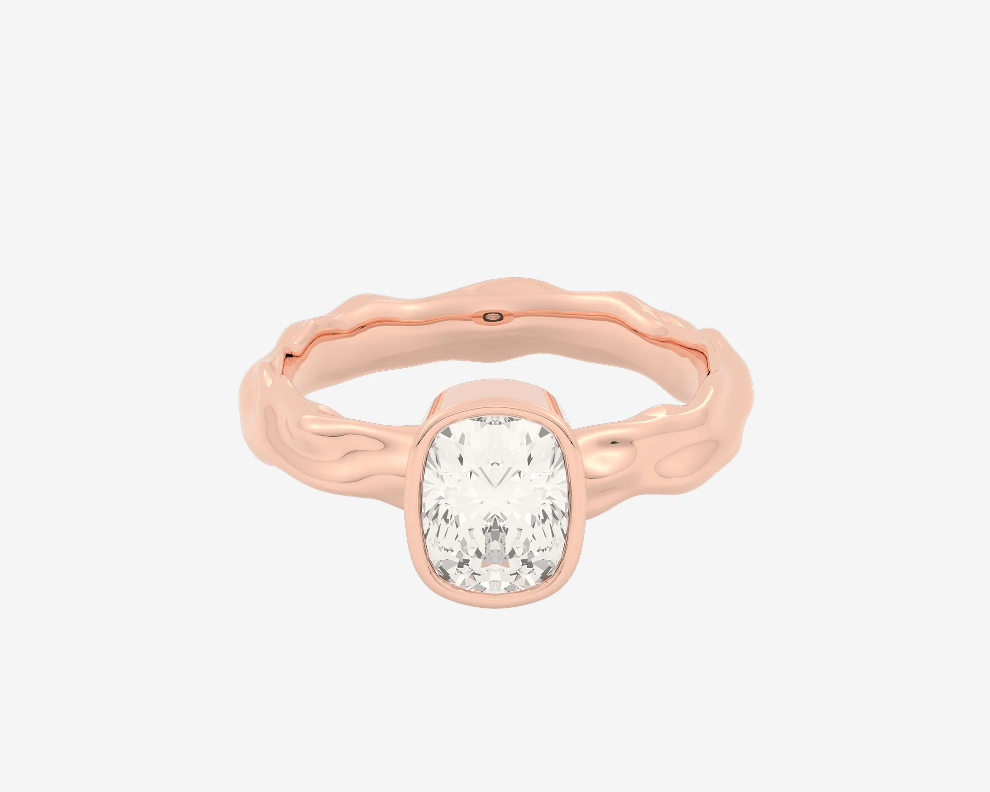 The Organic Bezel Solitaire — Elongated Cushion - Image 4