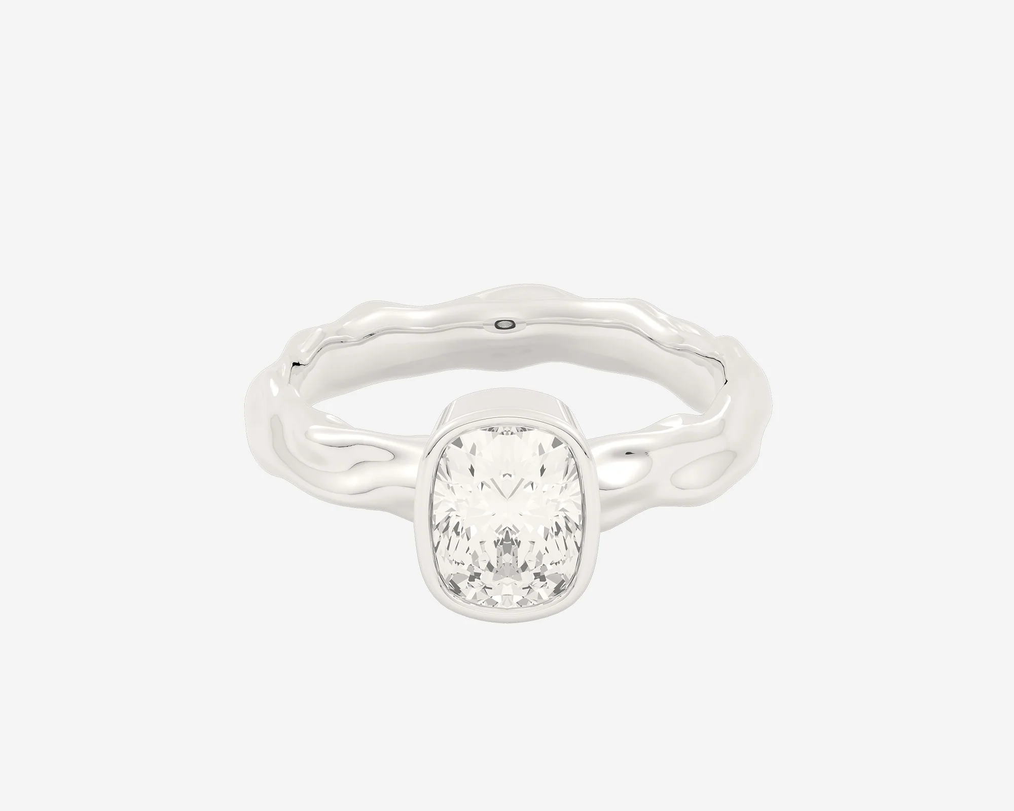 The Organic Bezel Solitaire — Elongated Cushion - Image 5