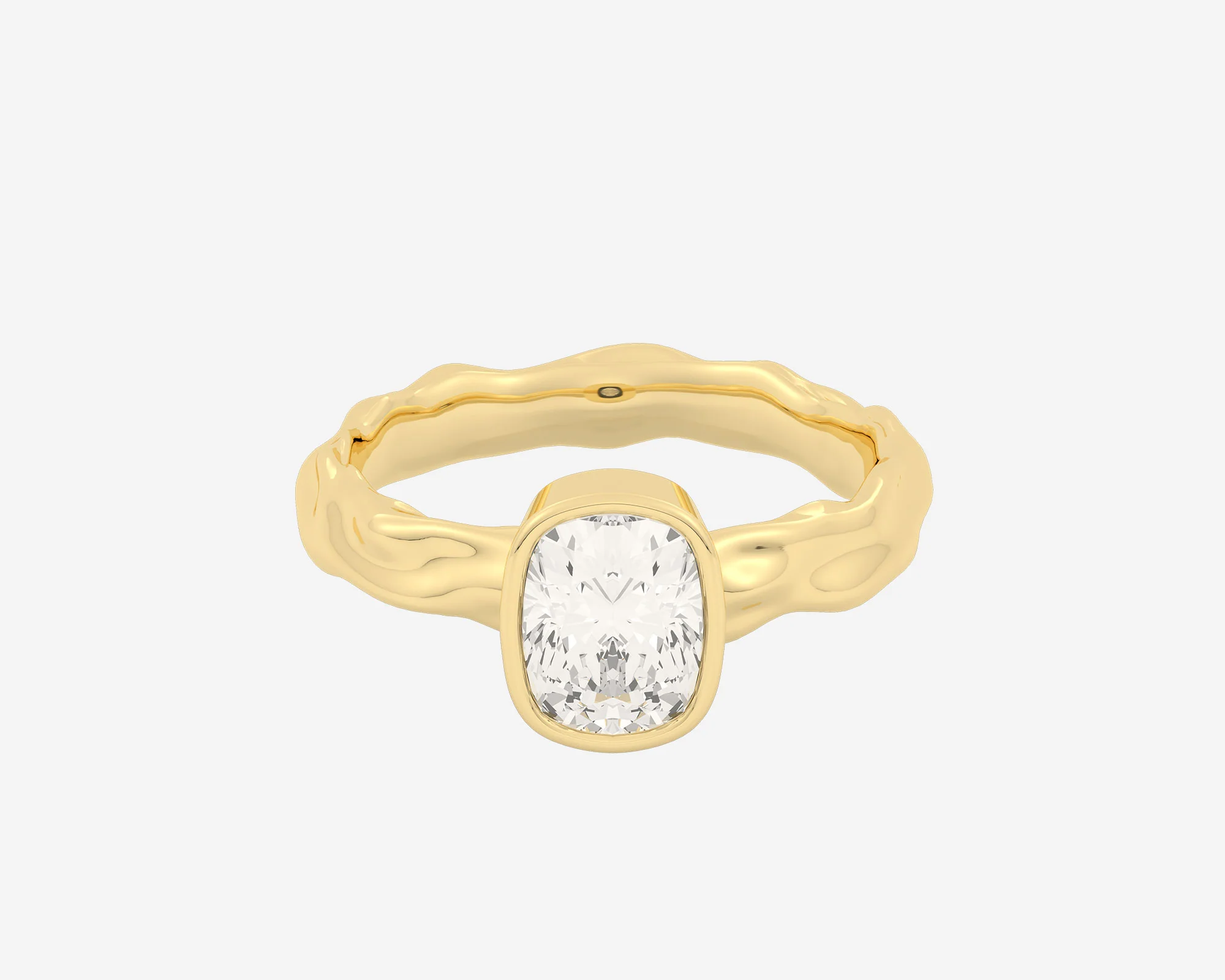 The Organic Bezel Solitaire — Elongated Cushion - Image 6