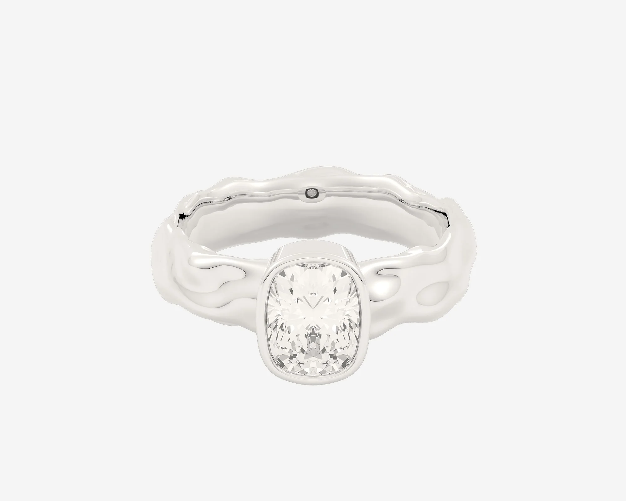 The Organic Bezel Solitaire — Elongated Cushion - Image 8