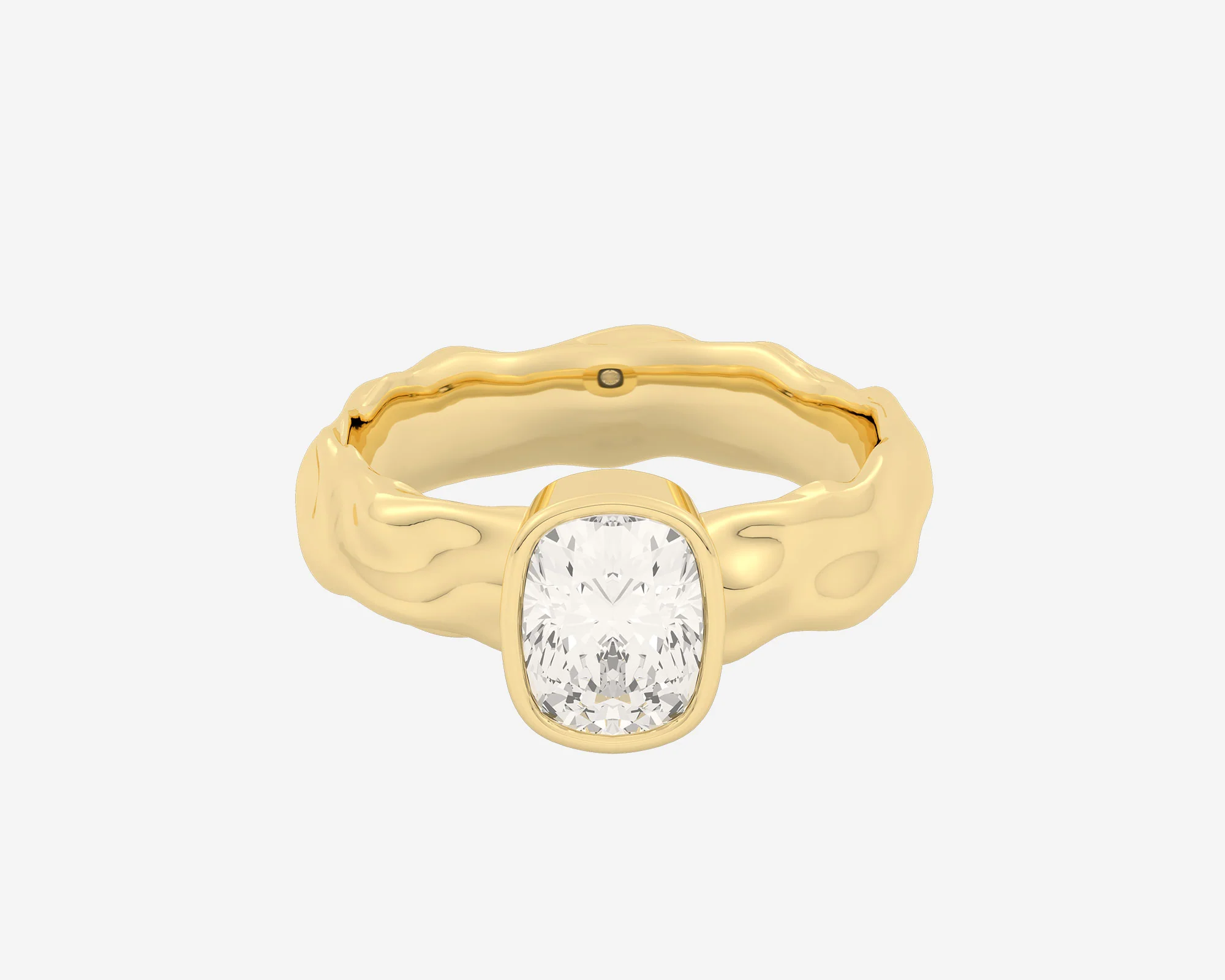 The Organic Bezel Solitaire — Elongated Cushion - Image 9