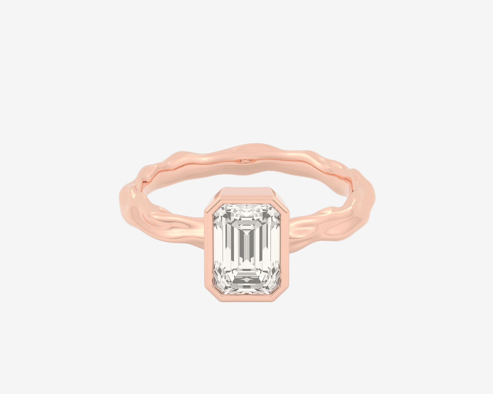 The Organic Bezel Solitaire — Emerald - Image 3