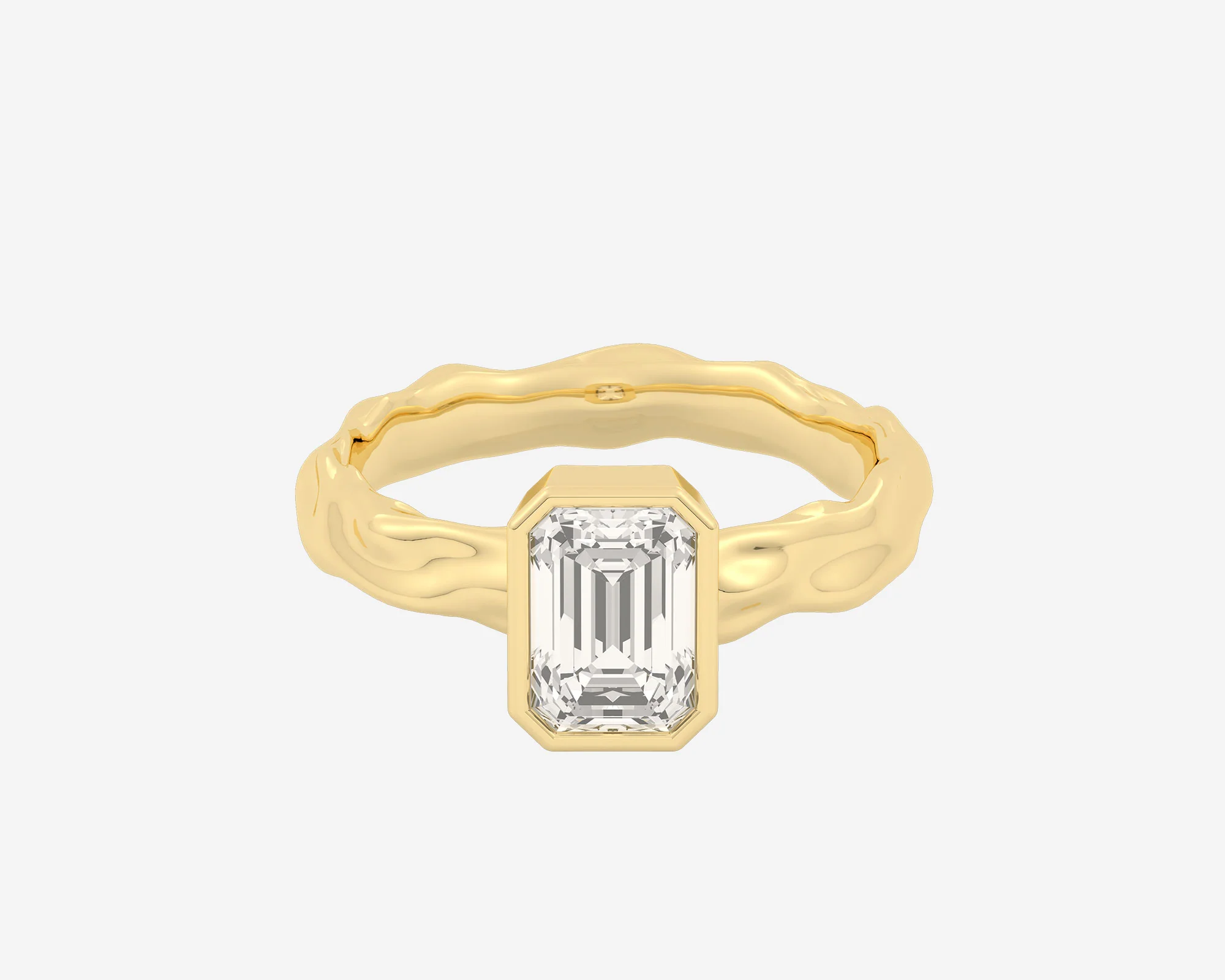 The Organic Bezel Solitaire — Emerald - Image 4