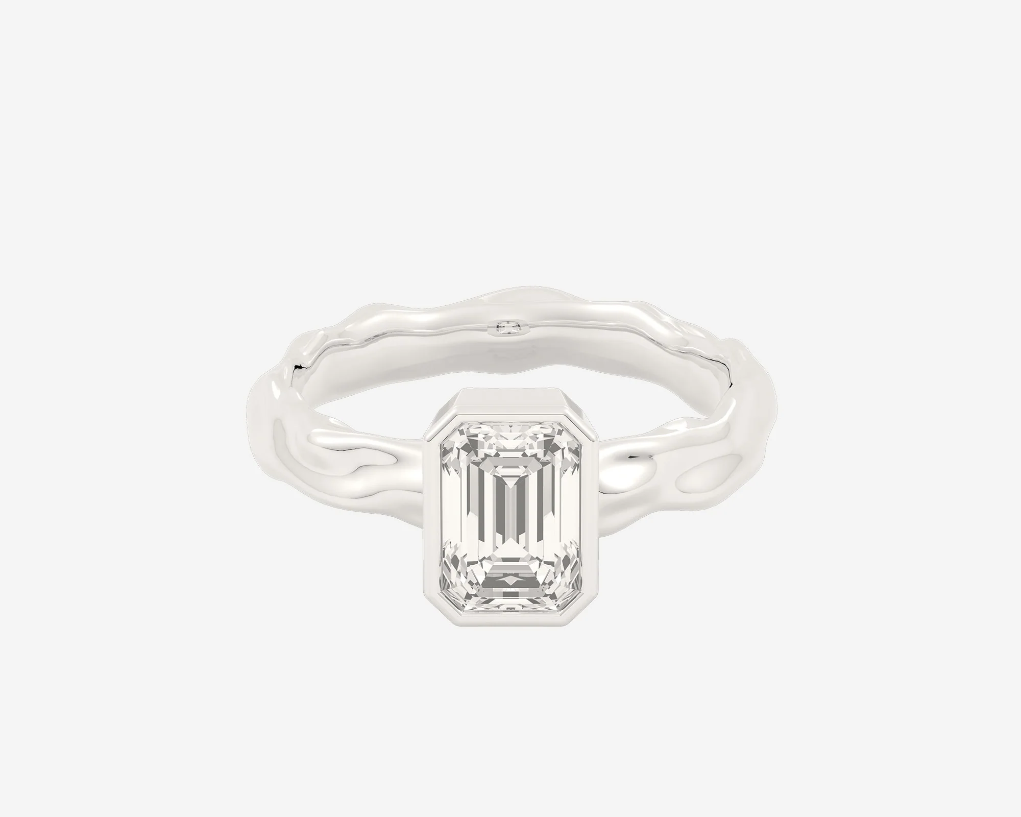 The Organic Bezel Solitaire — Emerald - Image 8