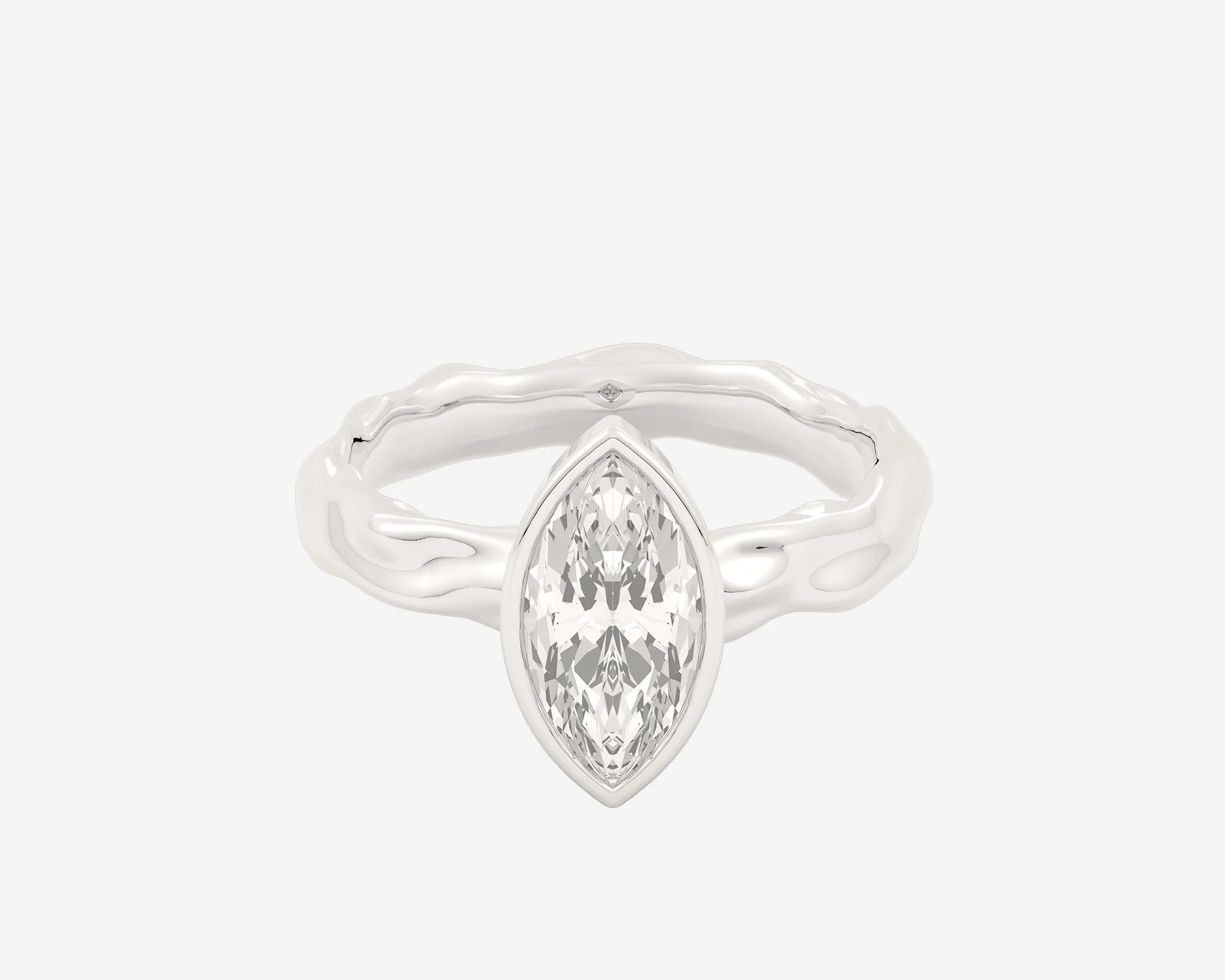 The Organic Bezel Solitaire — Marquise - Image 8